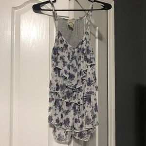 Gray and Lilac floral tank top